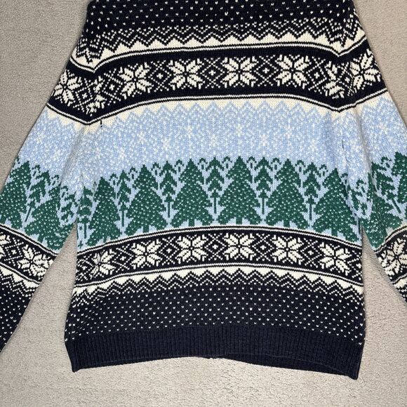 Classic Elements Womens Sweater Size M Fair Isle Christmas Holiday Cardigan Cozy - Picture 13 of 16